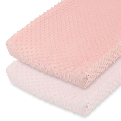 The Peanutshell Minky Dot Diaper Changing Pad Cover - Ultra Soft Baby Mat Cover for Boys & Girls, Fits 16" x 32" Changing Table Pads - Sage, 2 Pack in Kuwait