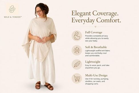 The 'Cove' Nursing Cover by Wild & Tender™ | Soft to skin, breathable, full coverage in Kuwait