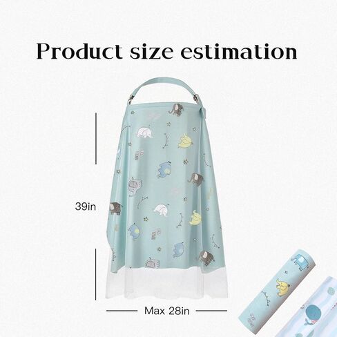 100% Cotton Nursing Cover with Support Ring & Mesh Layer, Breathable Nursing Cover Up for Breastfeeding, Adjustable Arch Neckline Breastfeeding Apron for Women in Kuwait
