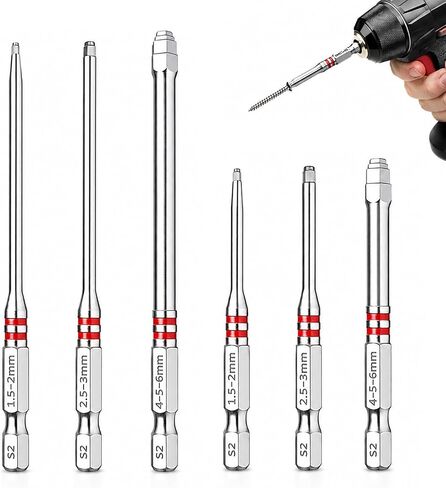6PCS Magnetic Hex Shank Screwdriver Bits Set, Pagoda Step Drill Bit Design, Multiple Sizes for Electric Drills, Power Screwdrivers & Wrenches in Kuwait