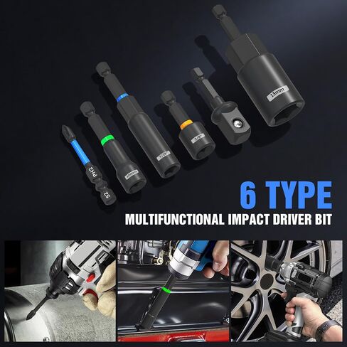 XOOL 36PCS Magnetic Nut Driver Set, Metric and SAE Nut Driver Set for 1/4" Quick-Change Hex Shank, Impact Drill Driver Bit Set with Storage Bag in Kuwait
