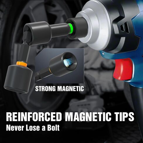 XOOL 36PCS Magnetic Nut Driver Set, Metric and SAE Nut Driver Set for 1/4" Quick-Change Hex Shank, Impact Drill Driver Bit Set with Storage Bag in Kuwait
