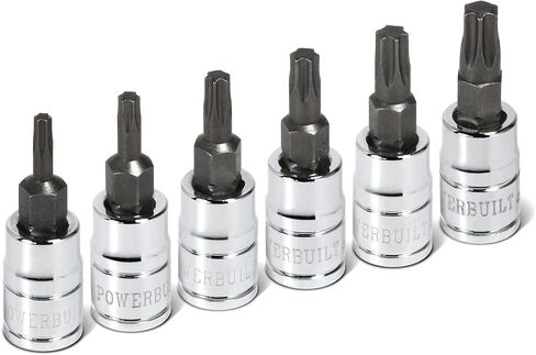 Powerbuilt 8 Piece Metric Wobble Ball Hex Bit Set, Sizes 3-10mm, Wobble design works at angles up to 25 Degree, S2 Bits and Chrome-Vanadium Sockets, Storage Rail - 642403 in Kuwait