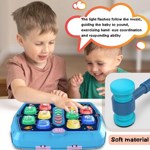 Whack Game Mole Toys for 3 4 5 6 Year Old Boy,Gifts for Toddler Kids Age 3+ | Pounding Toys for Age 3-8, 3 Modes & Light Interactive Toddlers Toy with 2 Hammer,Birthday Gifts for Toddler Boy Girl Age 3+ in Kuwait