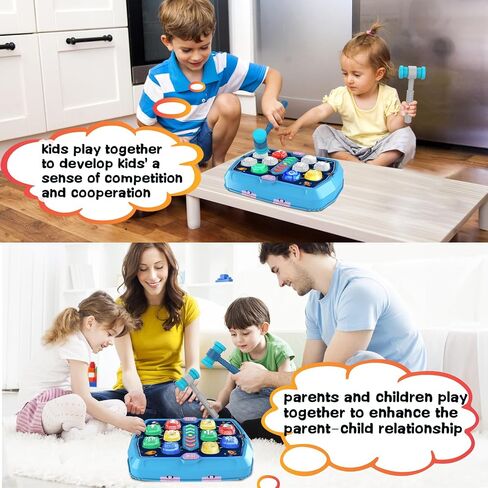 Whack Game Mole Toys for 3 4 5 6 Year Old Boy,Gifts for Toddler Kids Age 3+ | Pounding Toys for Age 3-8, 3 Modes & Light Interactive Toddlers Toy with 2 Hammer,Birthday Gifts for Toddler Boy Girl Age 3+ in Kuwait