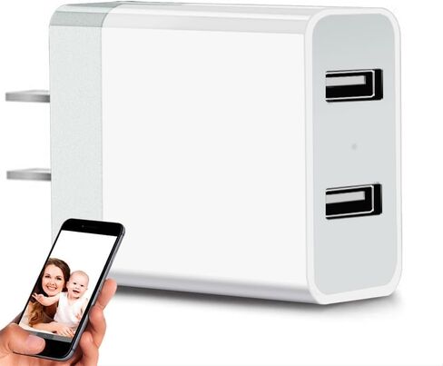 2026 Upgraded 1080P HD Charger Camera Nanny Cam Hidden Camera with Motion Detection Loop Recording and Live Streaming, Mini WiFi Camera for Indoor Home Security & Pets Easy Setup in Kuwait