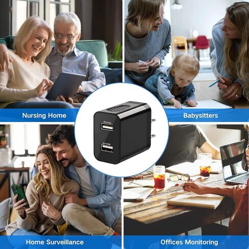 2026 Upgraded 1080P HD Charger Camera Nanny Cam Hidden Camera with Motion Detection Loop Recording and Live Streaming, Mini WiFi Camera for Indoor Home Security & Pets Easy Setup in Kuwait