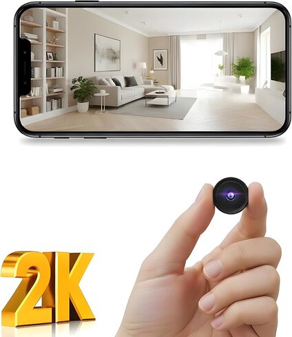 2K Hidden Camera, Mini Spy Camera Wireless for Home Security, Small Indoor Nanny Cam with Night Vision & Motion Detection, Secret WiFi Camera for Pet/Baby, Camaras Espias Ocultas, Black in Kuwait