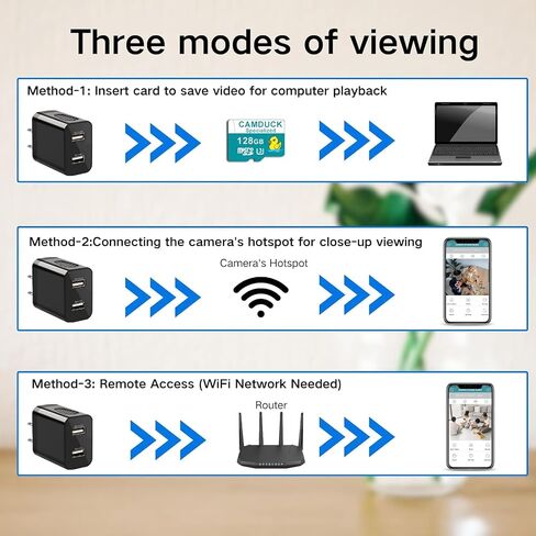2026 Upgraded 1080P HD Charger Camera Nanny Cam Hidden Camera with Motion Detection Loop Recording and Live Streaming, Mini WiFi Camera for Indoor Home Security & Pets Easy Setup in Kuwait