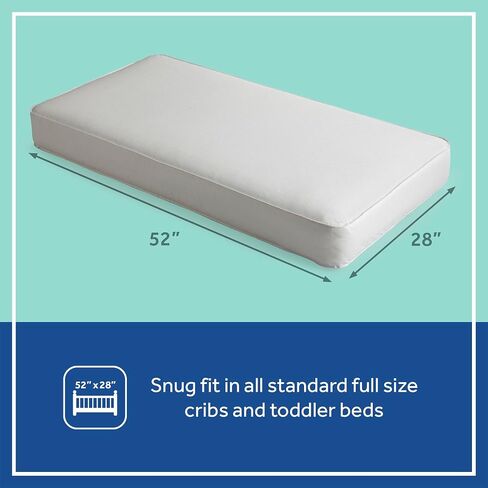 Sealy Baby Posture Perfect Breathable Crib Mattress, GREENGUARD Gold Certified, Made in USA, 2 Stage Hybrid Memory Foam & 150 Premium Coils, Toddler Bed Fit, Safety & Quality Tested, 52x28" in Kuwait