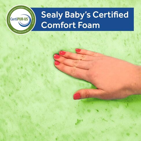 Sealy Baby Posture Perfect Breathable Crib Mattress, GREENGUARD Gold Certified, Made in USA, 2 Stage Hybrid Memory Foam & 150 Premium Coils, Toddler Bed Fit, Safety & Quality Tested, 52x28" in Kuwait