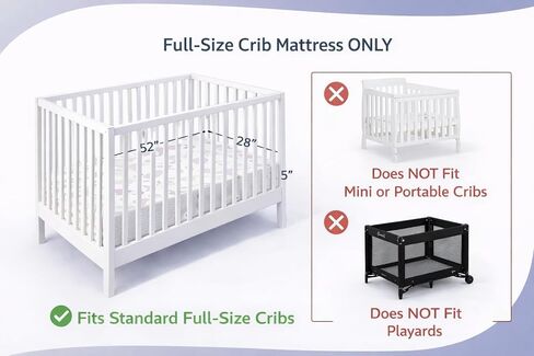 Dream On Me Twilight 5" 2-in-1 Breathable Spring Coil Crib & Toddler Mattress – Firm Infant Side & Plush Toddler Side, Reversible Design, Waterproof Vinyl Cover, GREENGUARD Gold & BSA Certified in Kuwait
