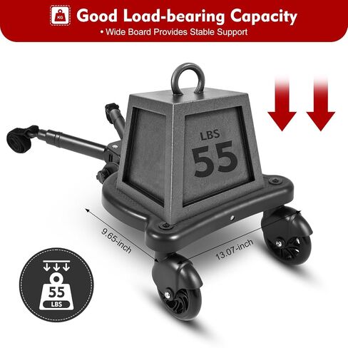 Universal Stroller Board with Detachable Seat, Stroller Attachment for Toddler to Ride for Most Brands of Strollers, 2 in1 Sit and Stand Stroller Standing Board, Holds Children Up to 55lbs in Kuwait
