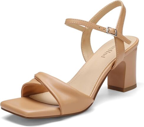 AIUNIIND Block Heels for Women, Square Open Toe Strappy Sandals, 2.68 Inch in Saudi Arabia