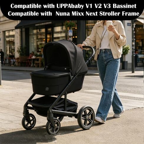 Stroller Adapter Connectors Compatible with UPPAbaby V1 V2 V3 Bassinet and Nuna Mixx Next Stroller Frame, Clip-On Connector Kit with Screw & Hex Wrench, Safe and Stable Adapter in Kuwait