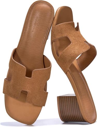 Project Cloud 100% Genuine Leather Block Heeled Sandals for Women (Opal) | Sandals Women Footwear - Memory Foam Insole & Non-Slip Womens Sandals Block Heels For Women - Womens Slides & Women's Sandals in Kuwait