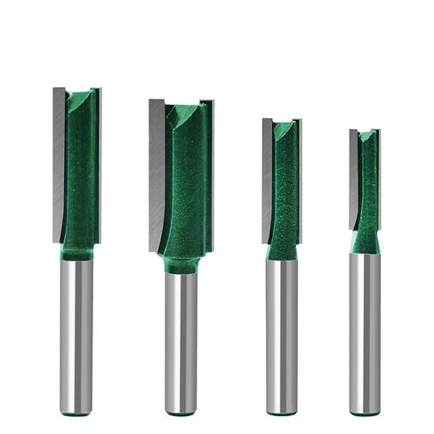 4Pcs Top and Bottom Bearing Flush Trim Router Bits Set 1/4 Inch Shank, Carbide Pattern Flush Trim Cut Router bit, 1/2 Inch Cutting Diameter, 3/4", 1", 1-1/4", 1-1/2" Inch Cutting Length (Size A) in Kuwait