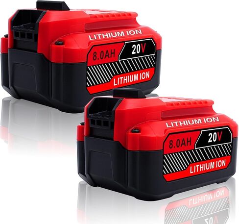 Upgrade 2-Pack 20V 8.0Ah Replacement for Craftsman 20V Battery V20 Lithium ion Batteries Compatible with CMCB205 CMCB204 CMCB206 CMCB202 CMCB201 20V Cordless Power Tools in Kuwait