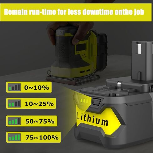 Powilling Upgraded 8.0Ah 2Packs P108 Replacement for Ryobi 18V Battery, 18 Volt Batteries for Ryobi One 18V Cordless Tools P108 P107 P105 P104 P103 P102 in Kuwait