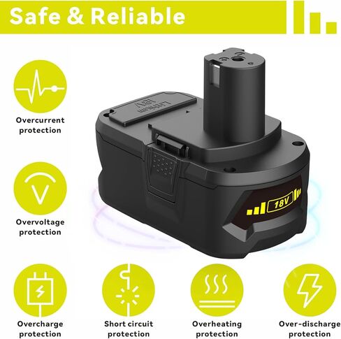Powilling Upgraded 8.0Ah 2Packs P108 Replacement for Ryobi 18V Battery, 18 Volt Batteries for Ryobi One 18V Cordless Tools P108 P107 P105 P104 P103 P102 in Kuwait