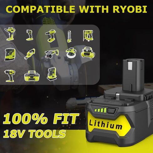 Powilling Upgraded 8.0Ah 2Packs P108 Replacement for Ryobi 18V Battery, 18 Volt Batteries for Ryobi One 18V Cordless Tools P108 P107 P105 P104 P103 P102 in Kuwait