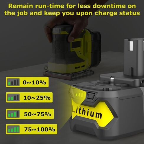 Powilling Upgraded 8.0Ah 2Packs P108 Replacement for Ryobi 18V Battery, 18 Volt Batteries for Ryobi One 18V Cordless Tools P108 P107 P105 P104 P103 P102 in Kuwait