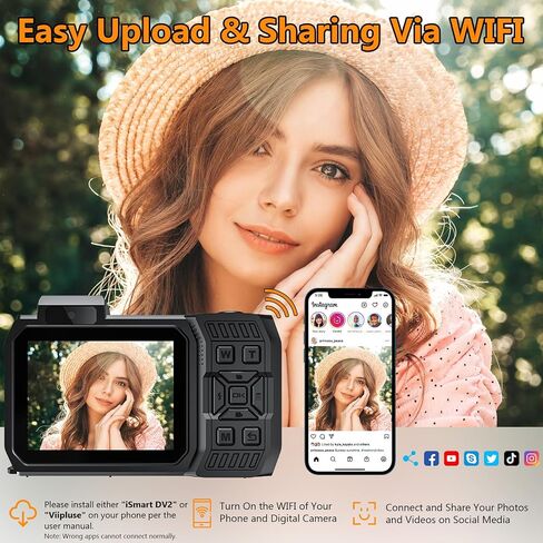 UHD 8K Underwater Camera, 70MP 33FT WiFi Waterproof Digital Camera with 32GB Card, Auto Focus Waterproof Dual-Screen Selfie 2500mAh Battery, 18X Floatable Digital for Snorkeling, Blue in Kuwait