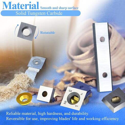 15mm Standard Square Straight Tungsten Carbide Replacement Cutter Inserts Knives 15mm x 15 x 2.5mm for Woodworking Spiral Helical Planer Head and DIY Wood Lathe Turning Tools 10pcs in Kuwait