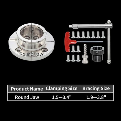 4" Nickel Plated Wood Lathe Chucks 1" x 8TPI & 3/4"x16TPI Adapter | 4 Jaw Self-Centering Wood Turning Chuck Set for Woodturning.(1) in Kuwait