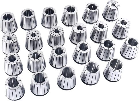 Accusize Industrial Tools 23 Pc Er40 Collet Set, Size from 1/8'' to 1'' in Fitted Strong Box, 0223-0935 | Alloy Spring Steel HRC 44-48, 0.0005 in Runout, 16-Jaw Double-Angle Design, Fitted Aluminum Case in Saudi Arabia