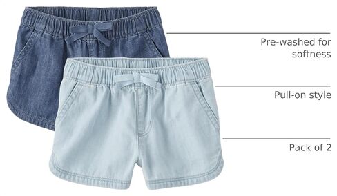 The Children's Place Baby Girls' and Toddler Pull on Chambray Shorts in Kuwait