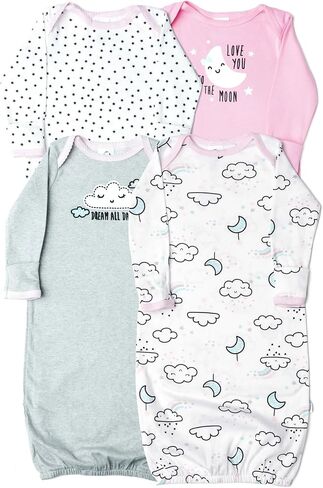 Gerber Baby Girls' 4-pack Sleeper Gown in Kuwait