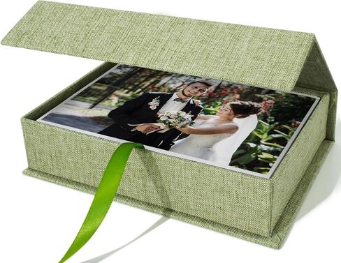 Vienrose Small Photo Storage Box, 5"x7", Linen Postcard Keeper, Black | 1Pc Sturdy Linen Cover Box for Photos, Postcards & Sticker Storage, Perfect for Home, Office, Craft Room, and Travel in Saudi Arabia