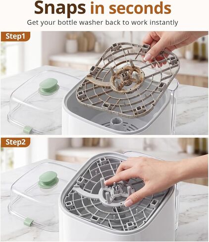 ACOCO Replacement Bottom Tray for Momcozy Bottle Washer, Base Rack Insert Compatible with KleanPal Pro BS03 with Cleaning Brush, BPA-Free Baby Washer Accessories for High-Temperature Wash Cycles in Kuwait