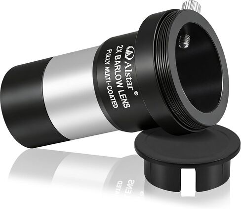 Alstar 1.25 inch 3X Barlow Lens Fully MultiCoated Telescope Barlow Lens | Precisely CNC Machined, Short Focus, M42 Thread Camera Connect Interface for Telescope Eyepiece, Two Fixing Thumbscrews in Kuwait