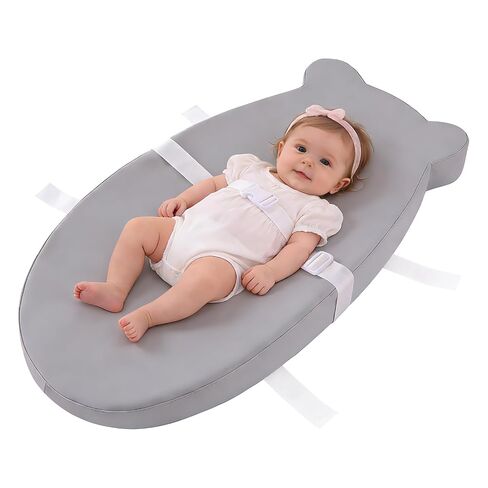 Baby Changing Pad, Soft Diaper Changing Mat with Waterproof & Wipeable PU Cover, Contoured Diaper Changing Pad with Non-Slip Safety Belt for Dresser,Table,Bed, Portable and Lightweight, Beige in Kuwait
