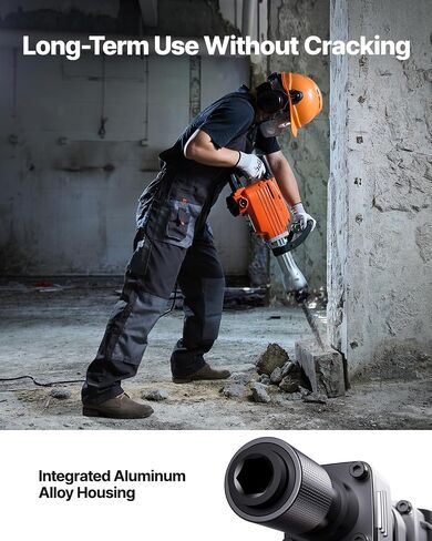 VEVOR Demolition Jack Hammer, MAX 2200W Electric Jackhammer Heavy Duty, 1350 BPM Concrete Breaker 2pcs Chisels Bit Chipping W/Case in Kuwait