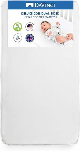 Davinci Premium 2-Stage Crib & Toddler Mattress, Firm Support, Lightweight, Removable Cover, Greenguard Gold Certified, CertiPUR-US® Certified in Kuwait