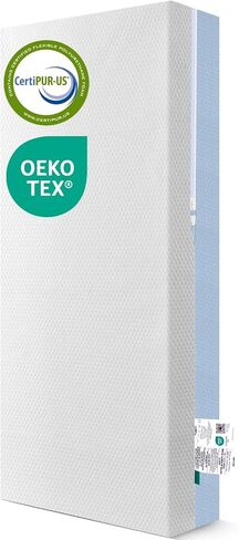 Dual Sided Baby Breathable Crib Mattress, Infant & Toddler Bed Mattress with Premium Foam, Machine Washable Oeko-TEX Standard 100 Certified Cover, Standard Size 52x28x5 Inch in Kuwait