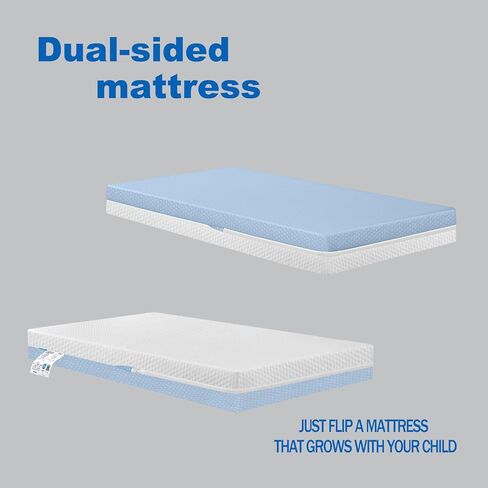 Dual Sided Baby Breathable Crib Mattress, Infant & Toddler Bed Mattress with Premium Foam, Machine Washable Oeko-TEX Standard 100 Certified Cover, Standard Size 52x28x5 Inch in Kuwait