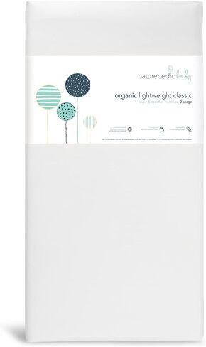 Naturepedic Organic Baby Crib Mattress - 2-Stage Lightweight Infant & Toddler Mattress - Waterproof Bed Mattress for Crib - Non-Toxic for Baby and Toddler Bed - 52" x 28" in Kuwait