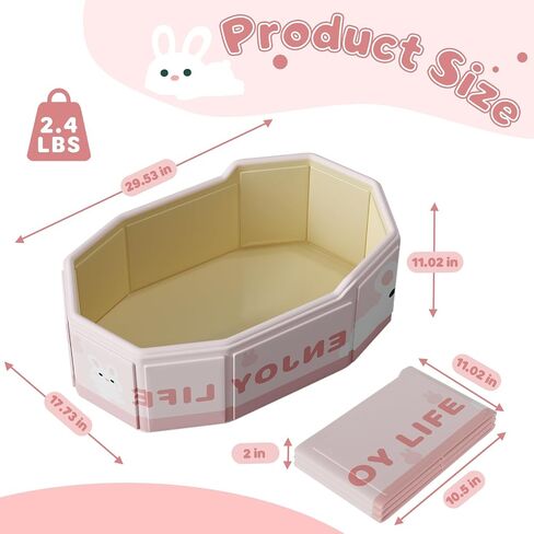 Foldable Baby Bath, Collapsible Baby Bathtub 3M-8Y, Portable Travel Baby Bath Tub with Non-Slip Base, Pop Up Folding Newborn Toddler Shower Tub, Space Saving, Pink in Kuwait