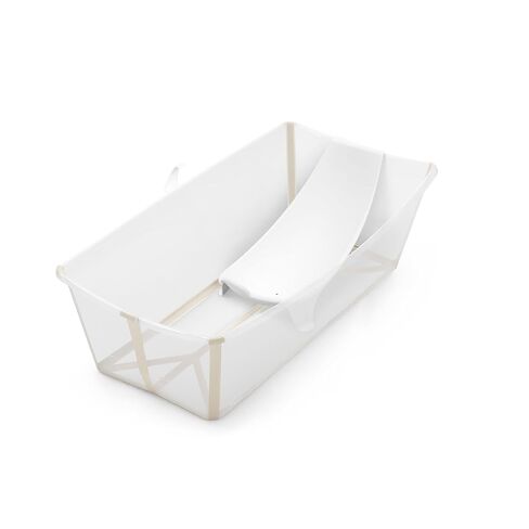 Stokke Flexi Bath X-Large Bundle, Sandy Beige - Spacious Baby Bathtub + Newborn Support - Lightweight, Foldable & Easy to Store - Best for Ages 0-6 in Kuwait