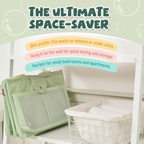 UNCLE WU Foldable Baby Bathtub for Toddlers, Portable Collapsible Bath Tub | Folds flat to store, converts shower to tub for kids 12 months to 5 years. Non slip base, fast drain, fits small spaces in Kuwait