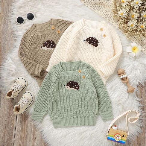 Baby Hedgehog Knit Sweater for Boys and Girls, Spring & Fall Wear in Saudi Arabia