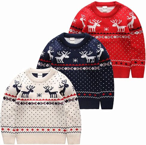 MULLSAN® Children's Fireplace Lovely Sweater For Christmas Best Gift (5T, White) in Kuwait
