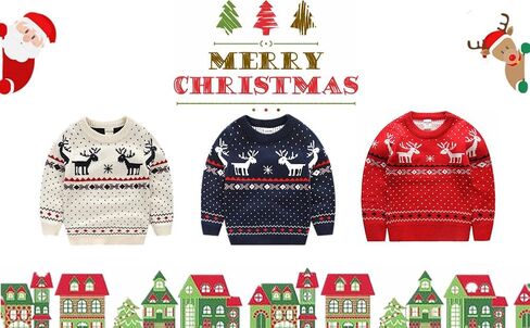 MULLSAN® Children's Fireplace Lovely Sweater For Christmas Best Gift (5T, White) in Kuwait