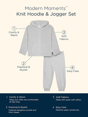 Modern Moments by Gerber Baby & Toddler Hooded Sweater Jacket & Jogger in Kuwait