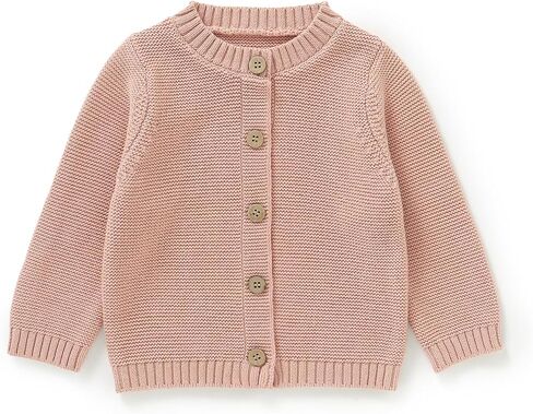 Avibae Baby Organic Cotton Cardigan, Solid Color Simple Baby Sweater for Baby Boys and Girls 3-24 Month in Kuwait