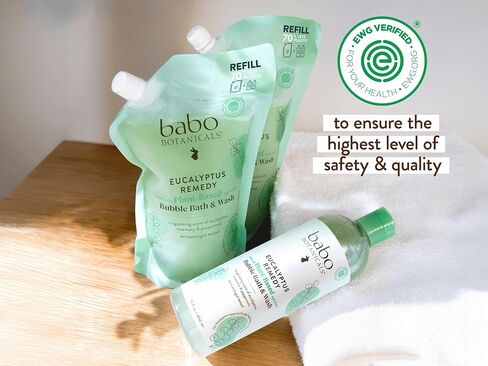 BABO Botanicals Eucalyptus Remedy 2-in-1 Bubble Bath & Wash - Invigorating Eucalyptus, Rosemary & Peppermint - for All Ages - EWG Verified - Vegan in Kuwait
